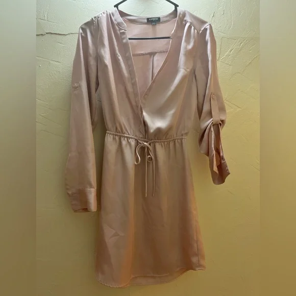 Express | Dresses | Express Silk Light Pinkrose Gold Dress | Poshmark Express | Dresses | Express Silk Light Pinkrose Gold Dress | Poshmark